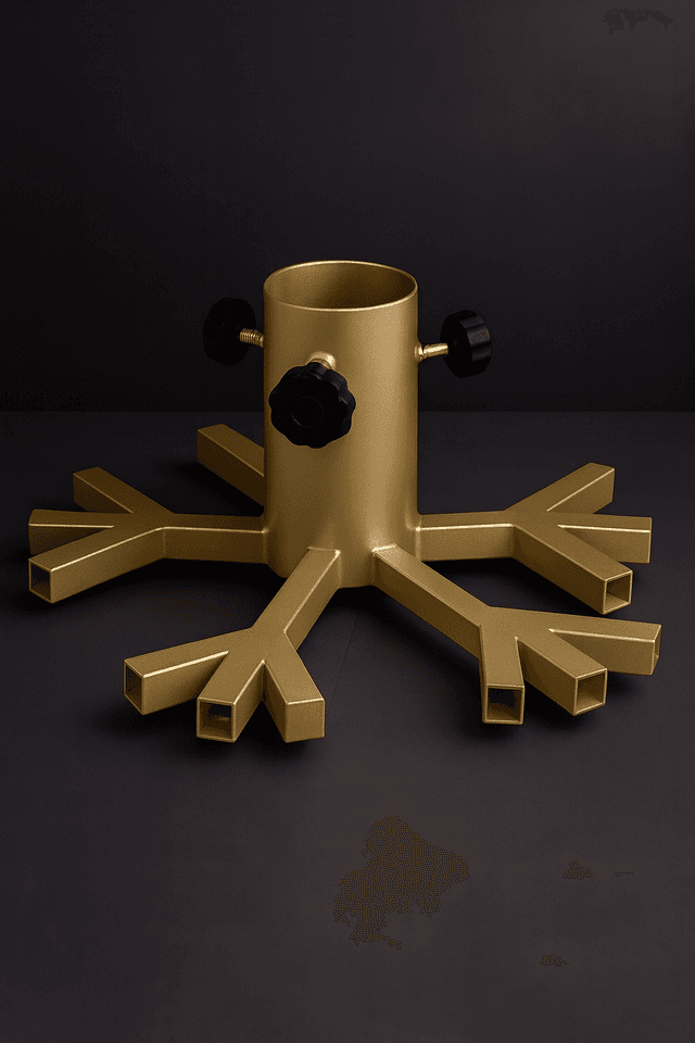 Stalumo Premium – Christmas Tree Stand Snowflake – Champagne – Small